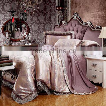 European Cotton Satin Jacquard Tencel four piece supplies hotel wedding bedding set