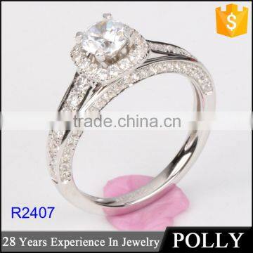 White Gold cz Ring 925 Silver Samples Enagegement Stone Ring Designs for Girlfriend photo-2