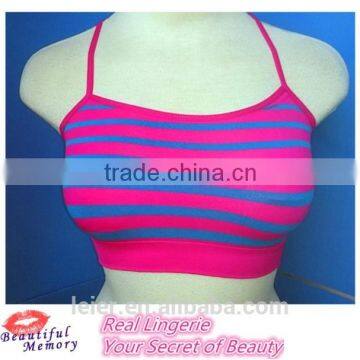 Fashion Seamless Sport Bra, Shdow Stripe Printed