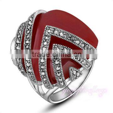 Wholesale red stone latest design big stone ring for girls