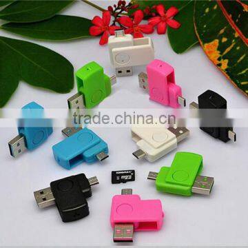 New Style 2 in 1 USB 2.0 OTG Card Reader Adapter ,SD TF Card Reader For Android Phones