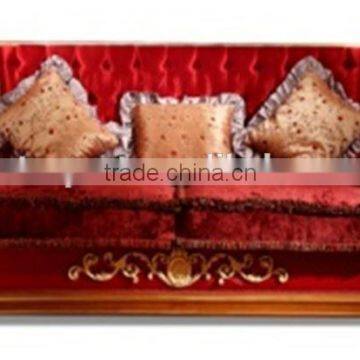 Luxury classic sectional sofa living furniture antique hand carved wood sofa