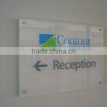 wall mounted acrylic sign board with screw