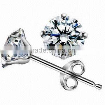 Fashion Women 925 Sterling Silver Rhinestone Gift Stud Earrings