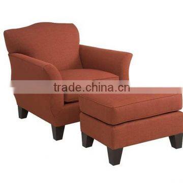 Ancient orange fabric wooden frame hotel sofa XY3430