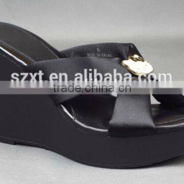 Guangdong shoes wholesale women PU sole wedge sandals slipper