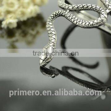 Retro Punk Attractive Curved Stretch Snake Cuff Bangle Serpentine Gold Bracelet photo-5