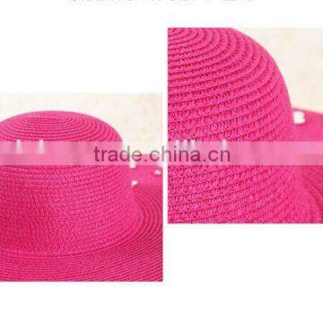 QXSH0019 Floppy Panama Hat New Summer Straw Hat With Flower Beach Hat photo-4