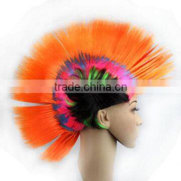 Punk Mohawk Mohican Wig Hair Six Rainbow Colors Costume For Halloween Party W263