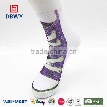 New pattern colourful canvas shoes sublimation socks