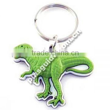 Wholesale 2014 Custom Dinosaur Shaped 3D Plastic PVC Keyring For Promotional Keychain