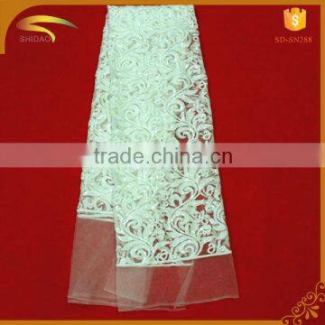 Big sales white african french guipure lace embroidery swiss fabric for wedding dress making