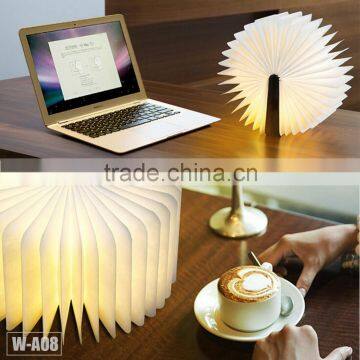 Imported Classic Woodern LED Rechargeable Folding Book Shape Lamp With Mobile Power, W-A09 photo-5