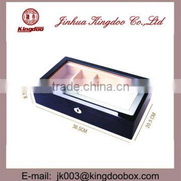 Jinhua Supplier Rectangular Wooden Handmade PU Leather Sunglasses Box With Window photo-4