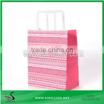 Sinicline Design Special Printed White Kraft Paper Bag With Handle