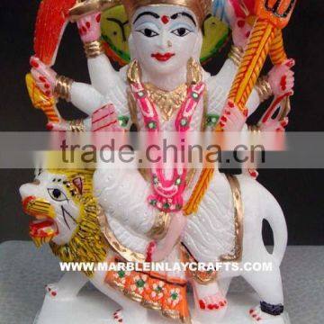 Marble Durga Maa Statue, Alabaster Marble Durga Maa Statue