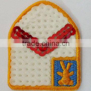 house shaped logo embroidery patch