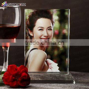 Sunmeta directly sublimation photo crystals souvenir gift, sublimation coated crystal