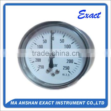 2015 Hot Sale Black Steel Mbar Low Pressure Gauge Standard EN837-3