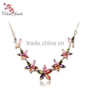 AAA Cubic Zircon Jewellery Flower Necklace for Women Fashion Elegant Choker Necklace Jewellery