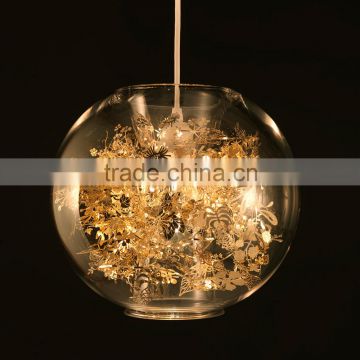 100 W Tangle Globe Suspension Lights Glass Ball Lighting with Gold / Chrome Color