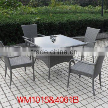 rattan table and chair outdoor