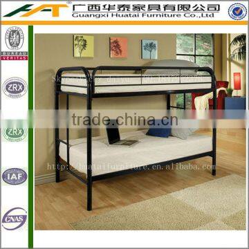 Black wrought iron bunk bed with stairs for domitory student furniture