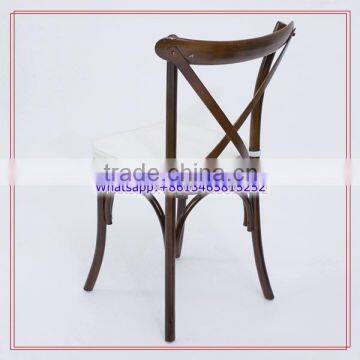 Solid Wood Wedding Dinning Stackable Cross Back Chair