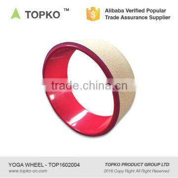 TOPKO wholesalse customized logo cork gym balance wheel cork yoga wheel