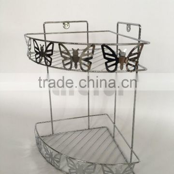 Butterfly metal corner shelf caddy chrome