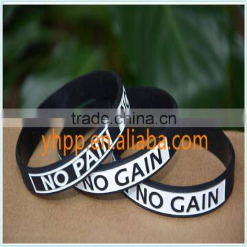 Custom Motivational NO PAIN NO GAIN Silicone Wristbands Bracelet photo-2
