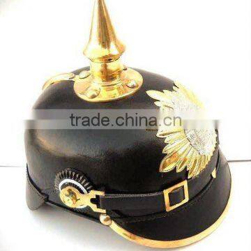 Leather SUN german pickelhaube helmet