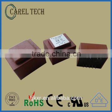 CE ROHS UL VDE approved epoxy sealed power transformer with power from 0.25VA to 60VA and with 2-year product warranty