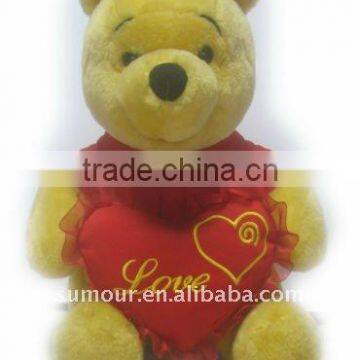 Plush Winnie Bear with heart