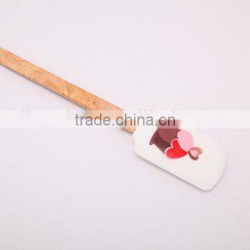 Wholesale Best BBQ Plastic Silicone Spatula with wood Handles