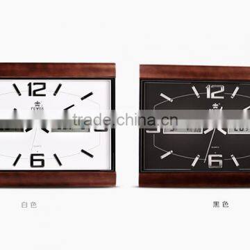 Unique LCD wall clock,Time/Date/Temperature LCD clock,Varnish wooden case