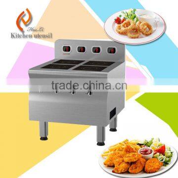 380V big power 3.5kwX4 four head commercial stainless steel induction wok soup stove cooker for hotel restaurant M435