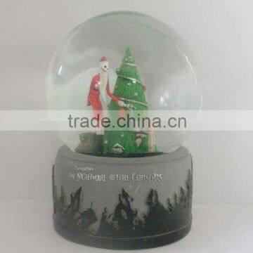 High quality resin customized musical christmas snow globe