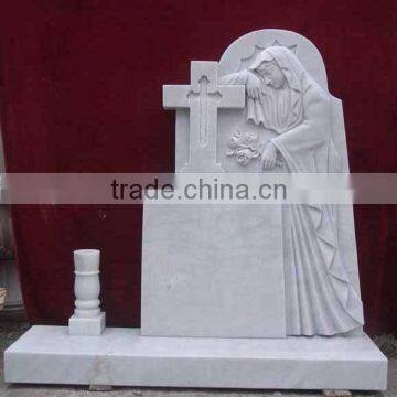 High quality white marble headstones hand carved stone sculpture from Vietnam