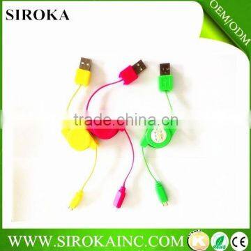 Colorful USB 85cm Flat Micro Cable Usb 3.0 Data Link Cable for Samsung /MP3/MP4