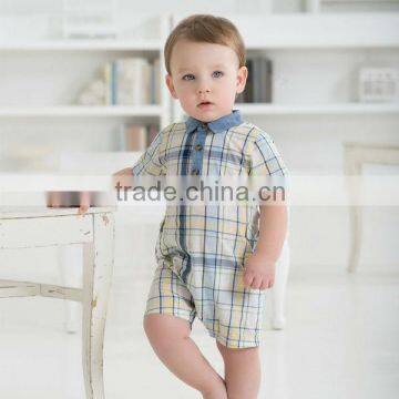 DB1318 wholesale davebella 2014 summer new arrival 100% cotton printed baby rompers clothes baby coverall baby striped jumpsuit