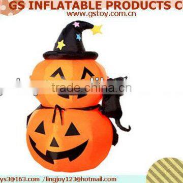 PVC pumpkin with cat inflatable halloween decoration ideas EN71 approved