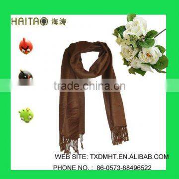 Classic wool imitation style for fashion women style coffee woven scarf