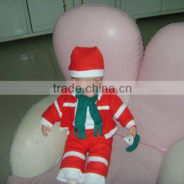 18" music Christmas plastic boy doll for with hat&scarf