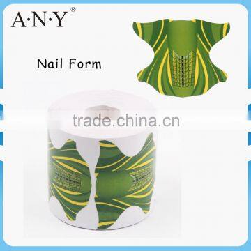 Nail Art Oval Extension Nails Building 8 Lines Paper Green Bin Nail Form