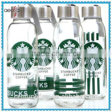 cheap decored glass water bottle