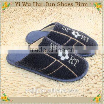 Soft Sole Indoor Slippers For Men 100% Cotton Fleece Hotel Slippers