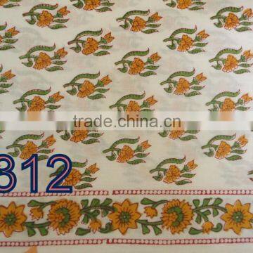 RTC-38 Floral Hand Block Printed Fabric 100% Cotton Natural Fabric Manufacturer Jaipur