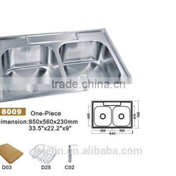 2014 LELIN new arrival double bowls stainless steel kichen sinks LL-8009