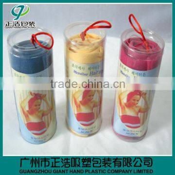 Clear plastic tubes/cylinder with logo printed